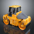 Yellow Heavy Duty Road Roller With Enclosed Cab And Dual Drums