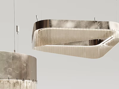 Modern Metallic Spiral Pendant Light With Unique Circular Design For Interior 3d model