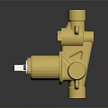 Golden Metal Valve Component With Multiple Connections And Shiny Surface Design