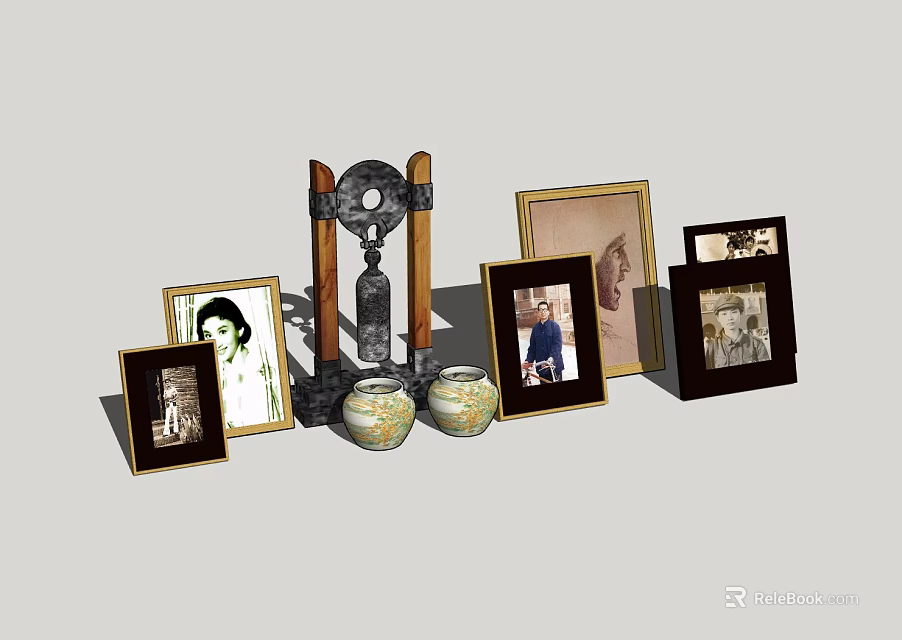 Various Decorative Photo Frames In Different Styles With Ornamental Display And Designs 3d model 