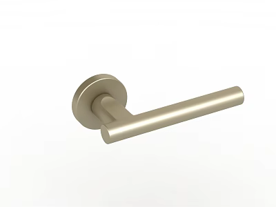 Sleek Modern Metal Door Handle With Round Backplate For Interior Doors 3d model