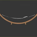 Elegant Wooden Hammock With White Netting Sturdy Frame And Soft Cushion