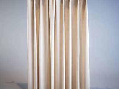 Beige Curtains Soft Texture Elegant Drapes Simple Style for Modern Home Decor 3d model