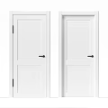 White Modern Paneled Hinged Doors With Black Door Handles For Home Interior