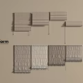 Poliform Roman Blinds Collection Featuring Various Designs And Textured Fabrics 3d model