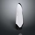 Modern Sleek Conical Device In White And Black With Wheels At The Bottom