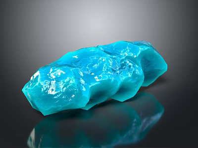 Blue Crystal Like Decorative Ornament Set With Glossy Surface And Irregular Shape 3d model