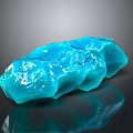 Blue Crystal Like Decorative Ornament Set With Glossy Surface And Irregular Shape 3d model