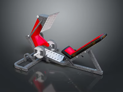 Red And Gray Adjustable Fitness Equipment With Ergonomic Seat For Strength Training 3d model