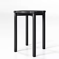 Three Black Modern Dining Chairs With Simple Design And Sturdy Four Legs