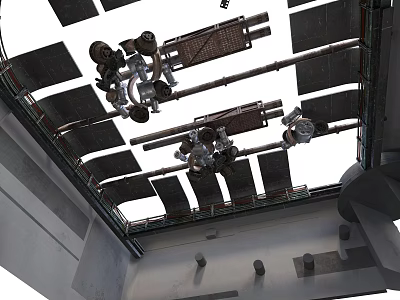 Advanced Space Station Equipment With Solar Panels And Robotic Arms 3d model