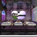 Elegant SPA Sauna With Lavender Theme Heart Shaped Decor Cozy Seating Natural Scenery Warm Lighting