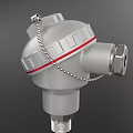 Industrial Temperature Sensor With Gray Housing And Red Stripe Probe