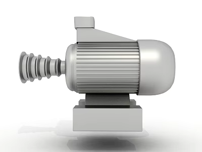 Industrial Equipment High Performance Electric Motor with Metal Housing and Base Mount 3d model