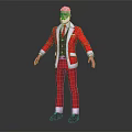 Santa Claus 3D Model With White Hair Beard And Red Formal Suit Standing Pose