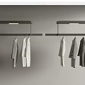 Modern Clothes Rack Design With Hanging Black White And Gray Garments