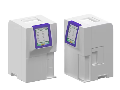 Dual White Medical Devices With Purple Border Digital Displays And Modern Clinical Interface 3d model