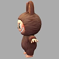 Brown Furry Plush Doll with Rabbit Ears Big Eyes and Toothy Smile