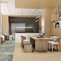 Modern Book Bar Lounge Area 3d model