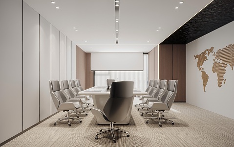 Modern Meeting Room Meeting Table and Chair 3d model