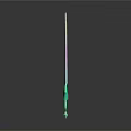 Twin Swords With Green Base And Colorful Light Effects On White Background