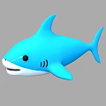 Cute Cartoon Blue Shark Toy With White Underbelly Black Eyes And Friendly Smile