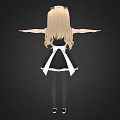 Anime Character with Blonde Hair and Glasses in Maid Costume Arms Outstretched