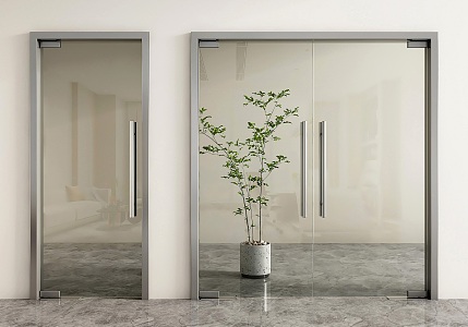 Modern Glass Door Glass Door Double Door Office Glass Door Glass Door Double Door Shop Door 3d model