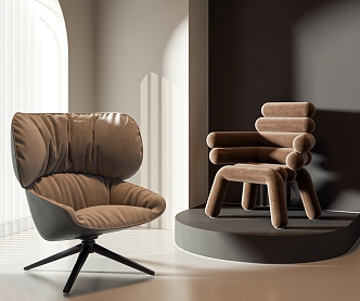 Modern leisure chair single chair 3d model