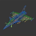 Detailed Aerospace Fighter Jet Scale Model in Gray with Red Insignia and Extended Landing Gear