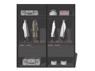 Modern Wardrobe Simple Wardrobe Combination 3d model Modern Wardrobe Simple Wardrobe Combination 3d model