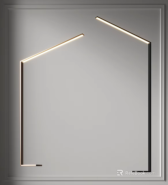Modern Minimalist Floor Lamp With Sleek Frame And LED Illumination Design 3d model 