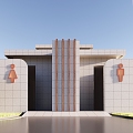 Simple modern public public toilet rural primary and secondary schools 3d model