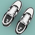 modern shoes sneaker black white 3d model