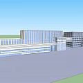 Modern Commercial Complex With Glass Facade And Multi Building Open Layout 3d model