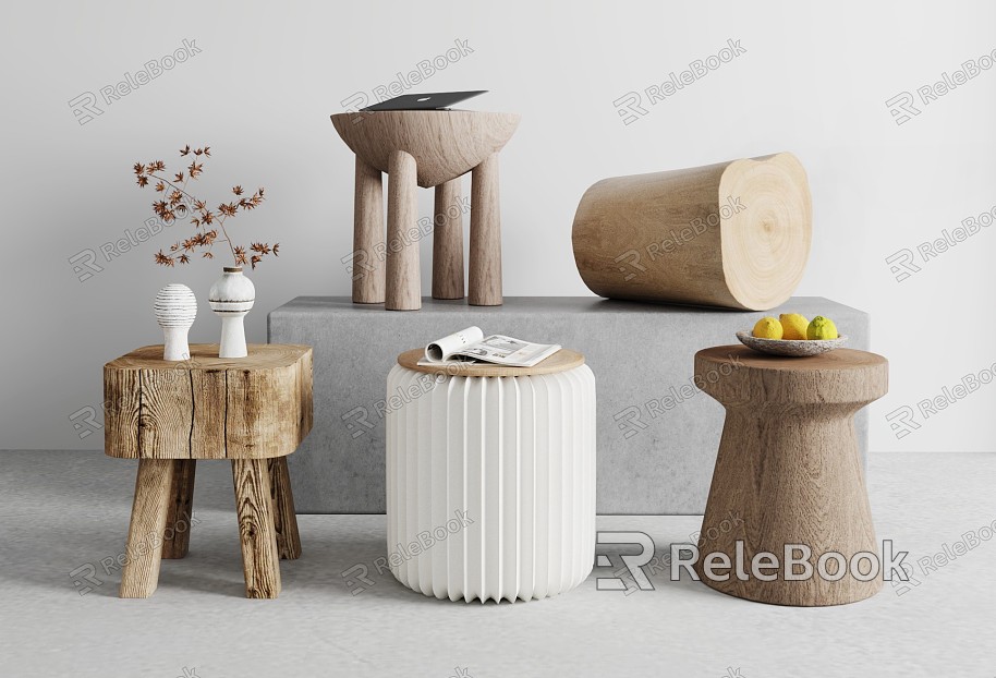 Nordic Side Several Side Stool Combination model