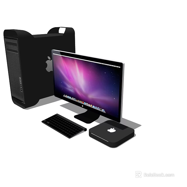 Modern Desktop Computer Setup With Monitor Keyboard And Mouse 3d model 