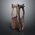 Two Wooden Harp Musical Instruments With Traditional Handcrafted Artistic Design