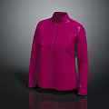 Pink Zip Up Jacket Long Sleeve Casual Outerwear Lightweight Design For Daily Wear
