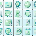 E-commerce Icons Collection Featuring Shopping Cart AI Cloud User Avatar Headphones And Charts