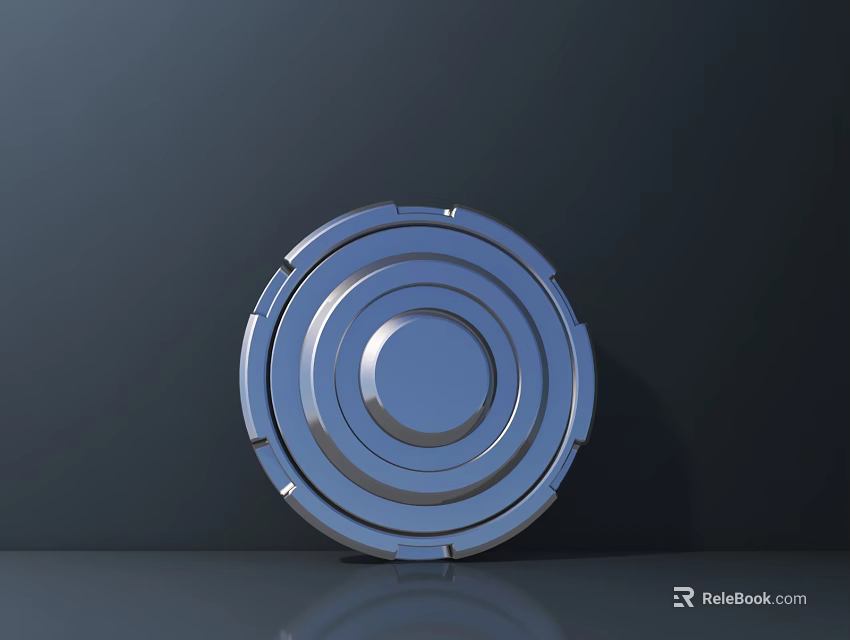 Industrial Circular Metal Commercial Equipment With Shiny Surface And Edge Details 3d model 