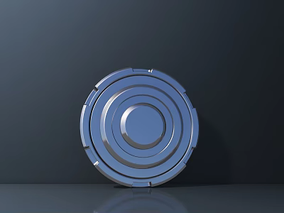 Industrial Circular Metal Commercial Equipment With Shiny Surface And Edge Details 3d model