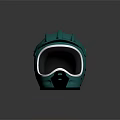 Teal Sports Helmet With Pink Graphics White Trim And Black Chin Section