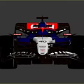 Blue And White Alpha Tauri Formula 1 Race Car With Aerodynamic Design And Black Wheels