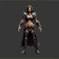 3D Rendered Fantasy Female Warrior With Red Hair And Armor Details