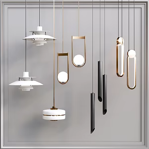 Modern chandelier luminaire combination 3d model