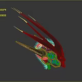 Futuristic Spacecraft Component With Spiked Design Gear Details And Ocular Elements 3d model