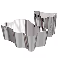 Modern Elegant Dining Table Decor With Silver Metal Wavy Edge Containers