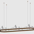 Modern Double Ring Chandeliers With Mountain Peak Outline For Modern Interior Decor 3d model
