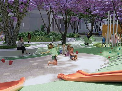 Modern Playground Children's Park Landscape Children's Playground Community Landscape model